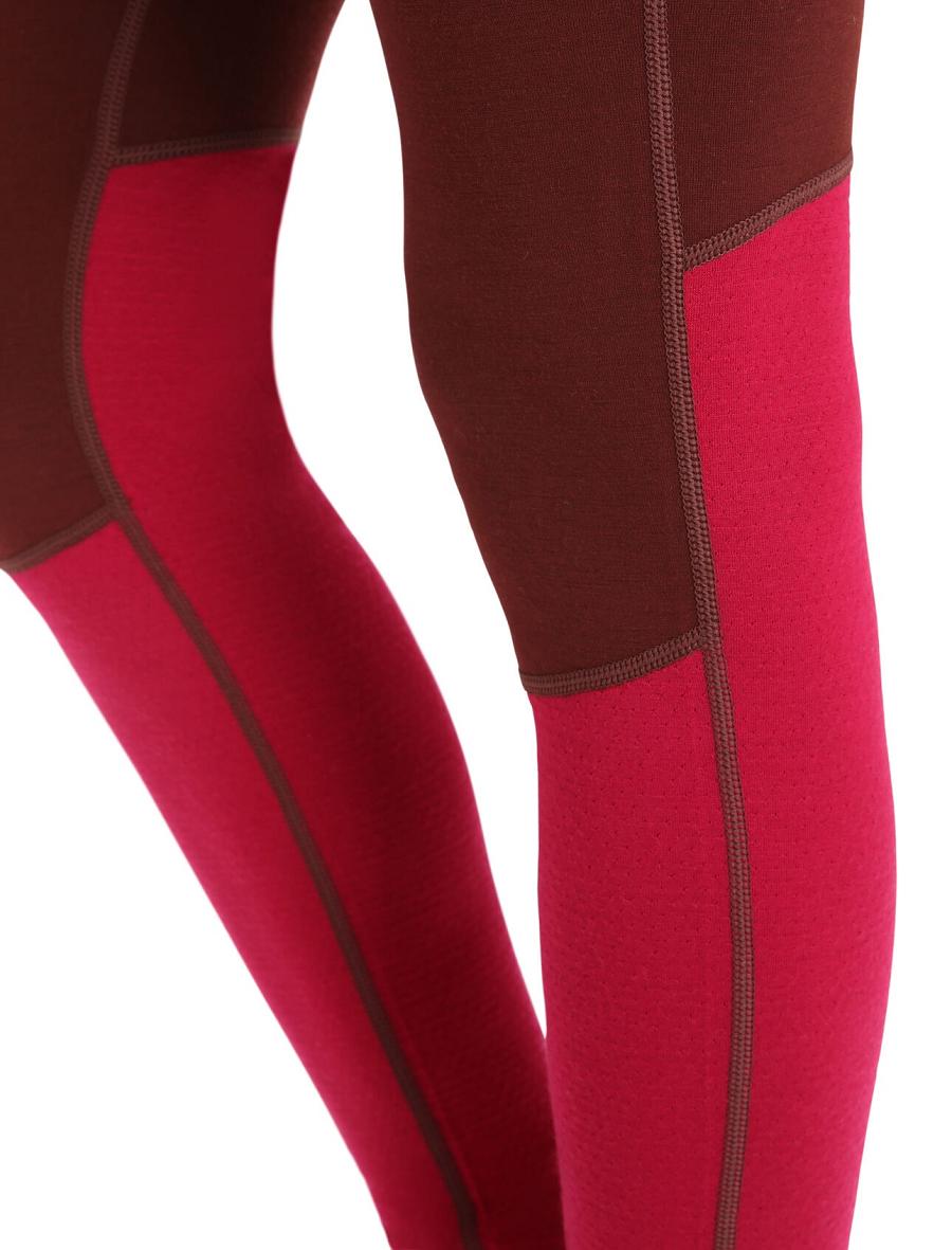 Icebreaker Merino 260 ZoneKnit™ Leggings Női Base Layers Rózsaszín | HU 1891HAPK